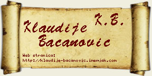 Klaudije Bacanović vizit kartica